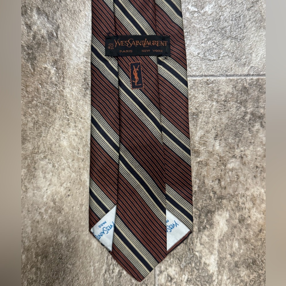 Vintage YSL stripped silk tie